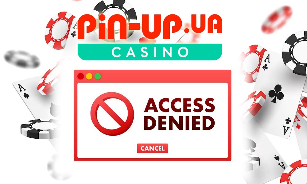 Логотип казино Pin-Up та надпис доступ заборонений